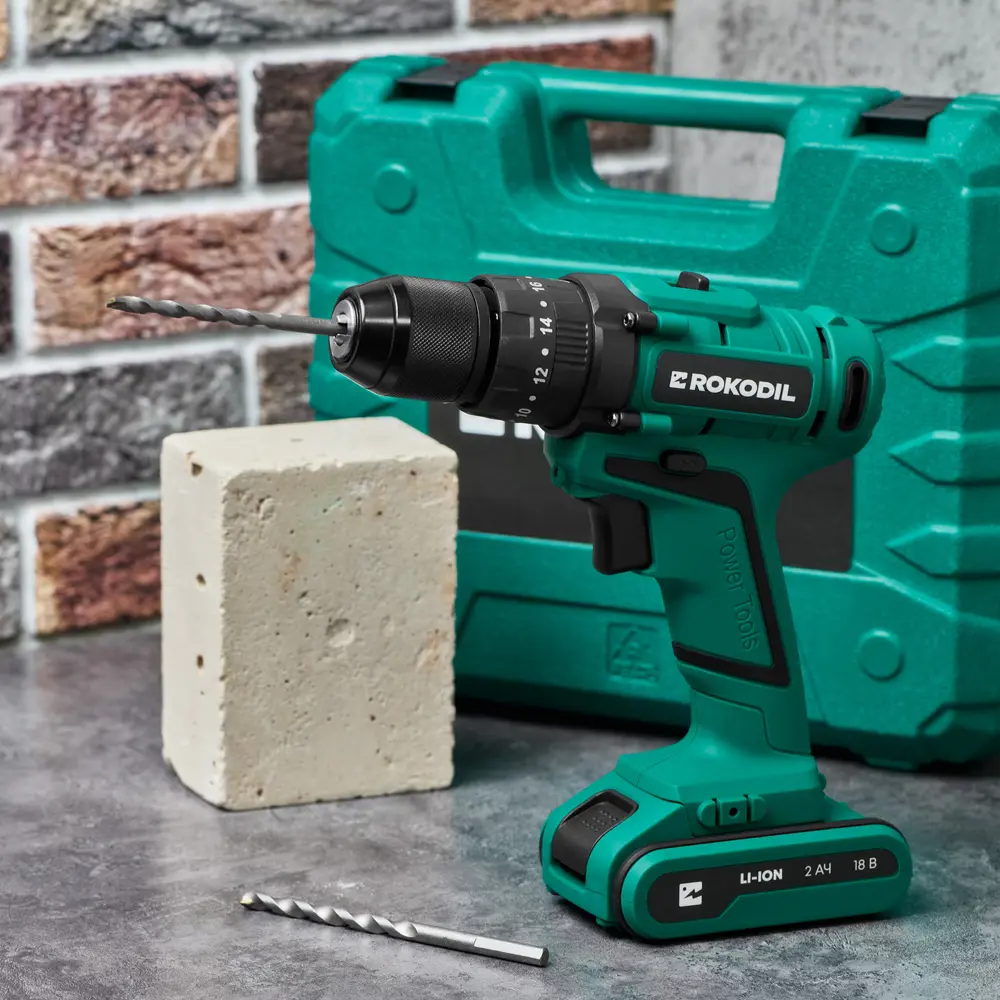 Дрель-шуруповерт аккумуляторная ударная Rokodil Twist 2 Pro Impact 1045942, 18 В Li-Ion 1x2 Ач